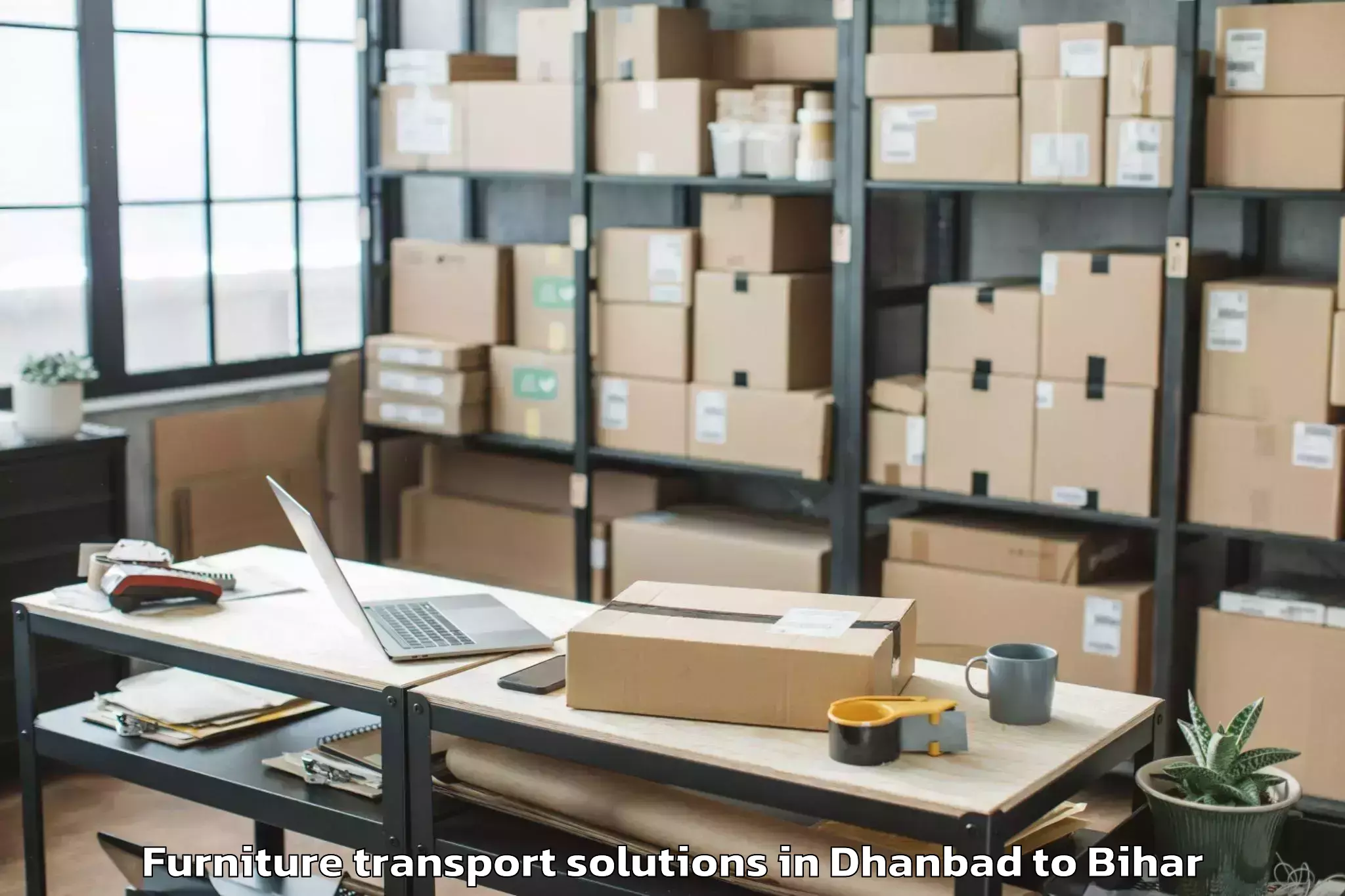 Easy Dhanbad to Purnahiya Furniture Transport Solutions Booking